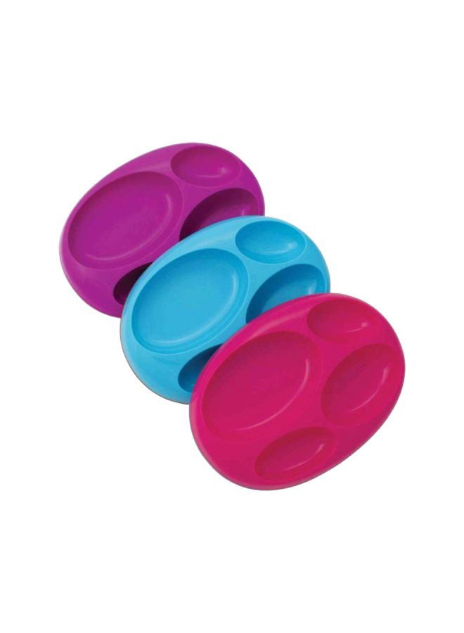 3-Piece Platter Edgeless Nonskid Divided Plate Set