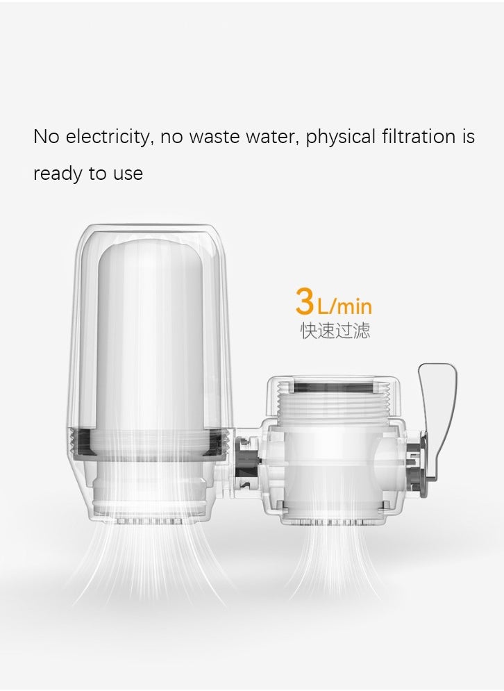 Kitchen Hi-Tech Activated Carbon Faucet Water Filter White/Silver