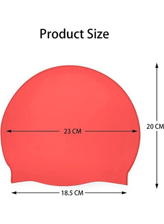Silicone Swim Cap For Long Hair Swimming Caps For Women And Men Bathing Cap To Keep Your Hair Dry Pack Of 1