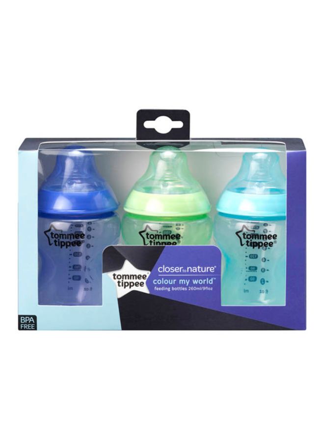 Closer To Nature Feeding Bottle, Phthalate Free And BPA Free, Pack Of 3, 260 Ml - Assorted