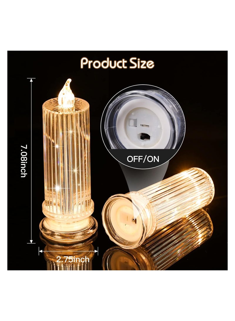 4 PCS Flameless Candles LED Clearance Pillar Candle Battery Operated Batteries included Realistic Fake Electronic Candles for Christmas Bedroom Birthday Wedding Decorations D:2.5