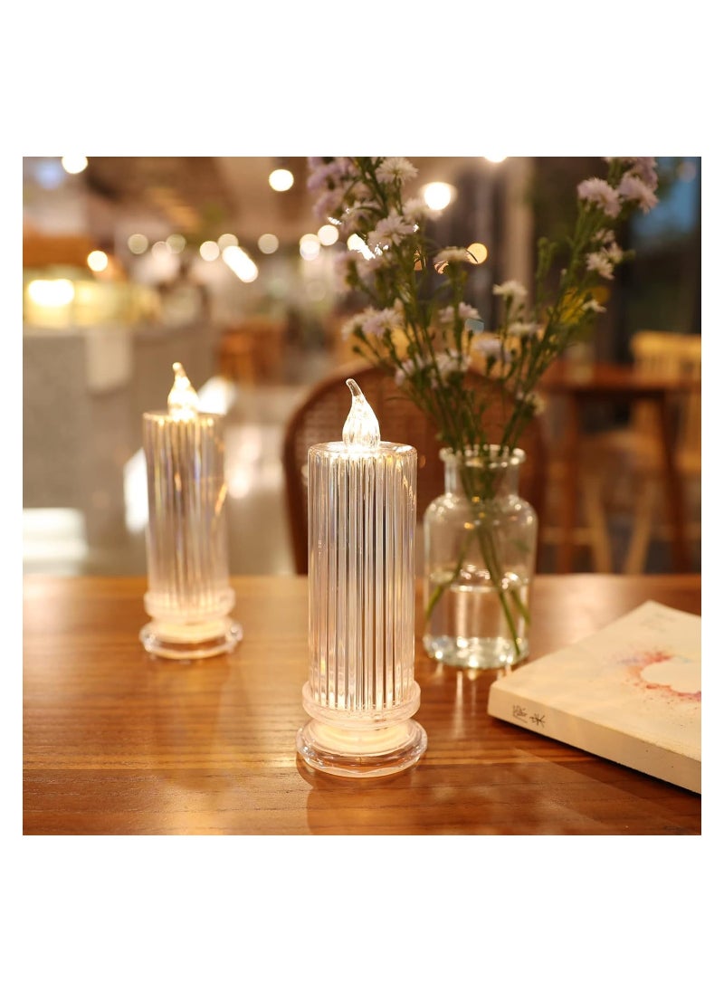 4 PCS Flameless Candles LED Clearance Pillar Candle Battery Operated Batteries included Realistic Fake Electronic Candles for Christmas Bedroom Birthday Wedding Decorations D:2.5