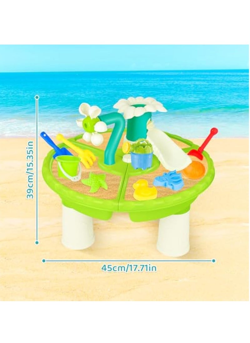 Sand and Water Table, Kids Water and Sand Activity Sensory Playset, 3 in 1 Outdoor Sand Water Play Table Beach Toys, Summer Outdoor Toys, Water Sensory Tables Beach Toys, for Toddlers Kids Boys Girls