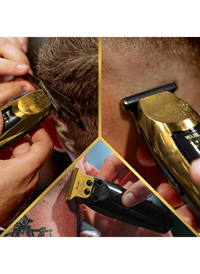 Wahl 5 Star Cordless Detailer in Gold, Professional Hair Trimmers, Close Trimming, Detailing and Outlining, Lightweight, Cordless, Snap On/Off Blades, Barbers Supplies