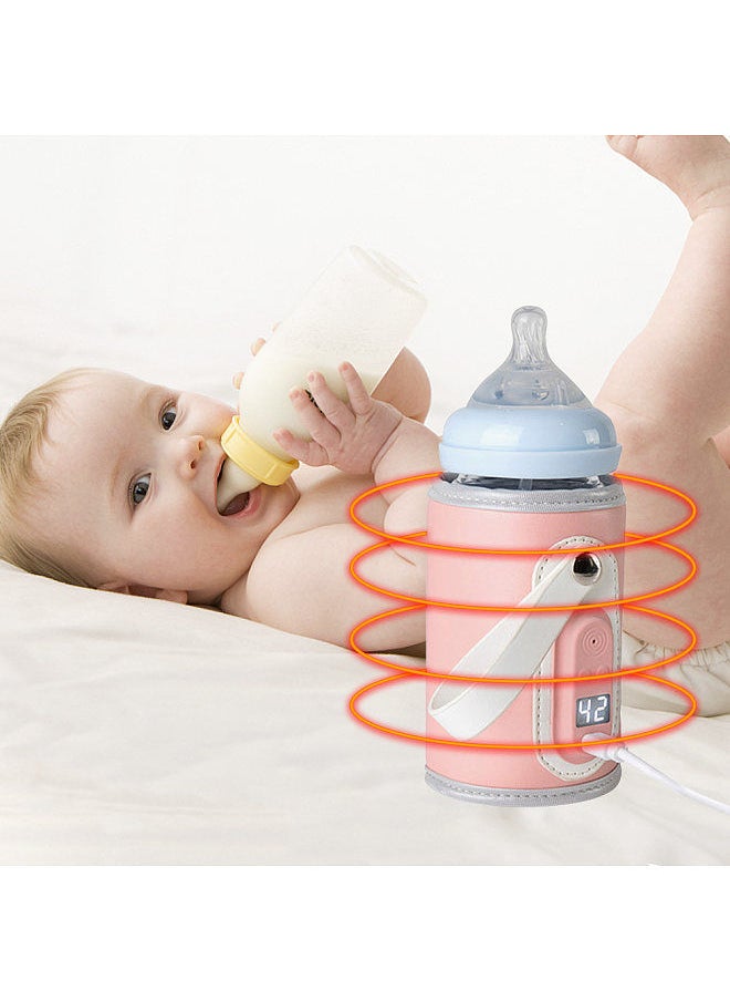 Portable Baby Bottle Warmer Milk Heating Keeper with Adjustable Constant Temperature Warming Clear Display Screen for Breastfeeding Night Feeding Daily Use Travel