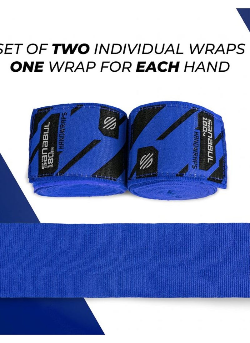 Sanabul Boxing Handwraps Elastic 180 inch Blue