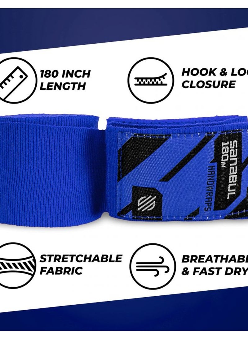 Sanabul Boxing Handwraps Elastic 180 inch Blue