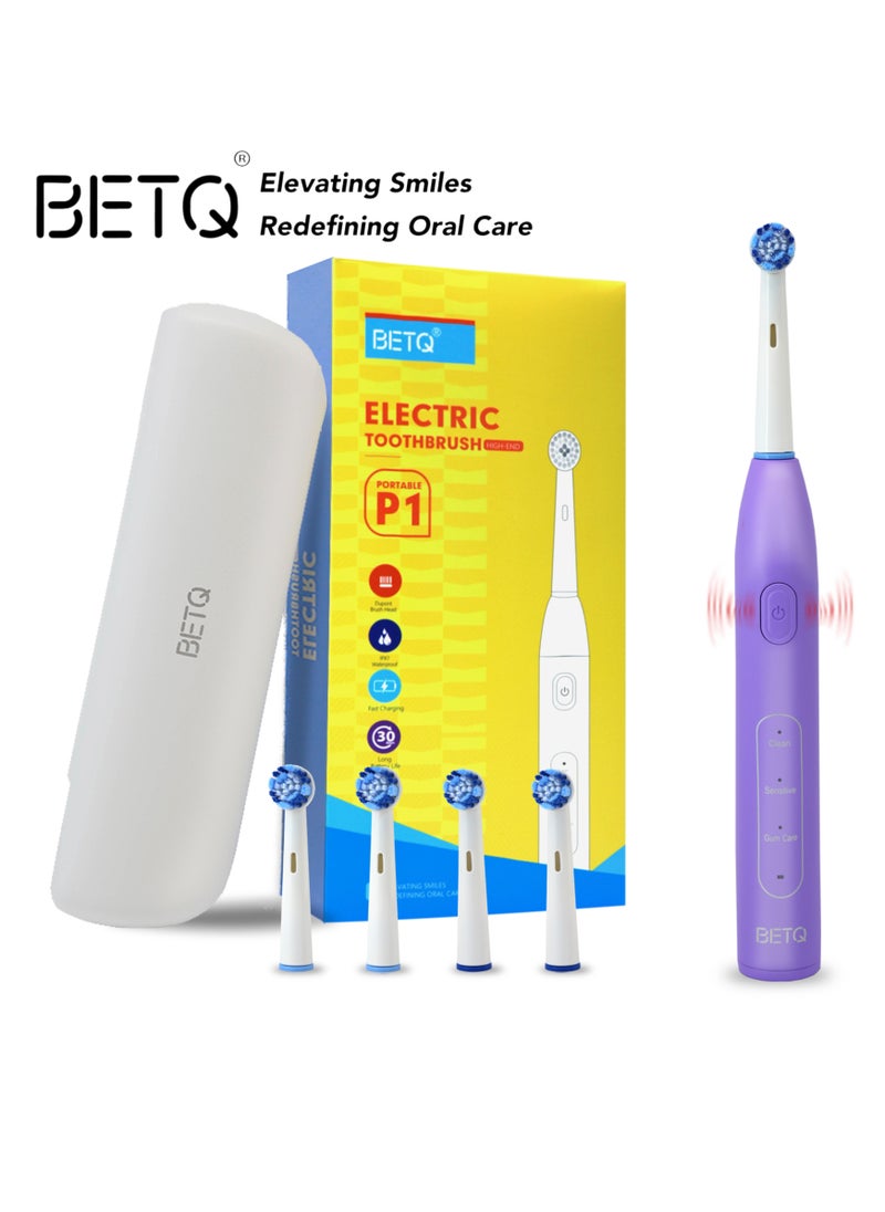 Portable Series P1 Rotary Electric Toothbrush. Dupont Bristles*4 and Free Travel Case. Battery life is greater than 30 days. 4 Colors are Available.