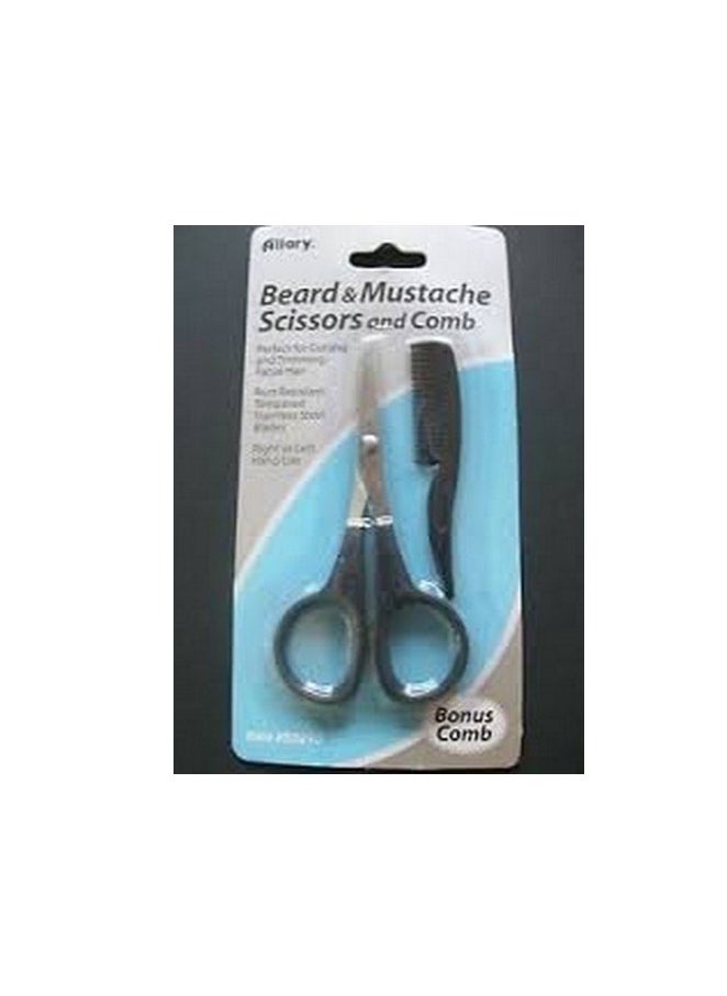 Men's Beard & Mustache Scissors and Mini Comb Trimming Kit (Pack of 3)