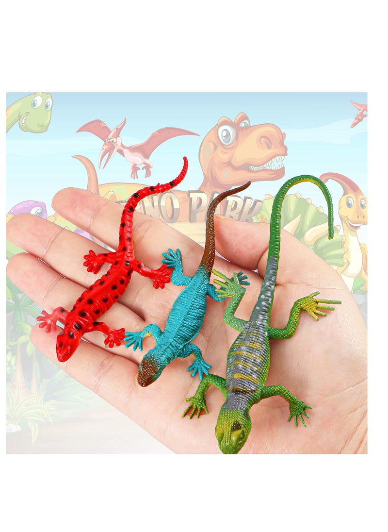 18 Piece Plastic Lizard Toys Colorful Plastic Fake Lizards Artificial Model Reptile Lizard for Teens Adults Decoration Figure Educational Toys Halloween Party Favors Decoration