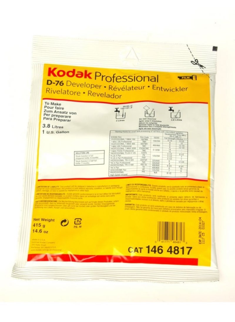 Kodak D-76 Developer Powder, B and W Film 1 Gallon