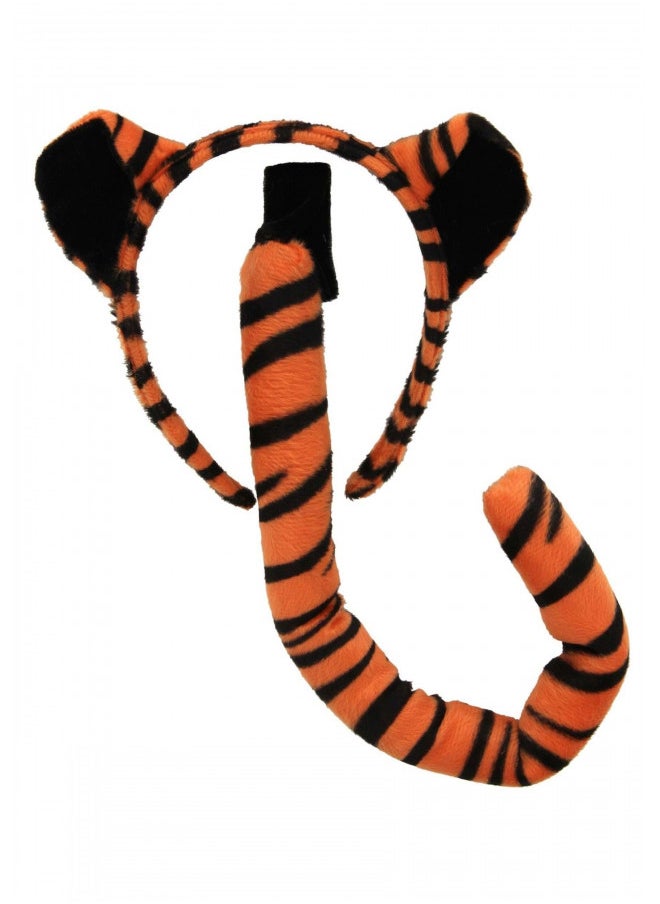 Tiger Costume Ears Headband And Tail Accessory Kit