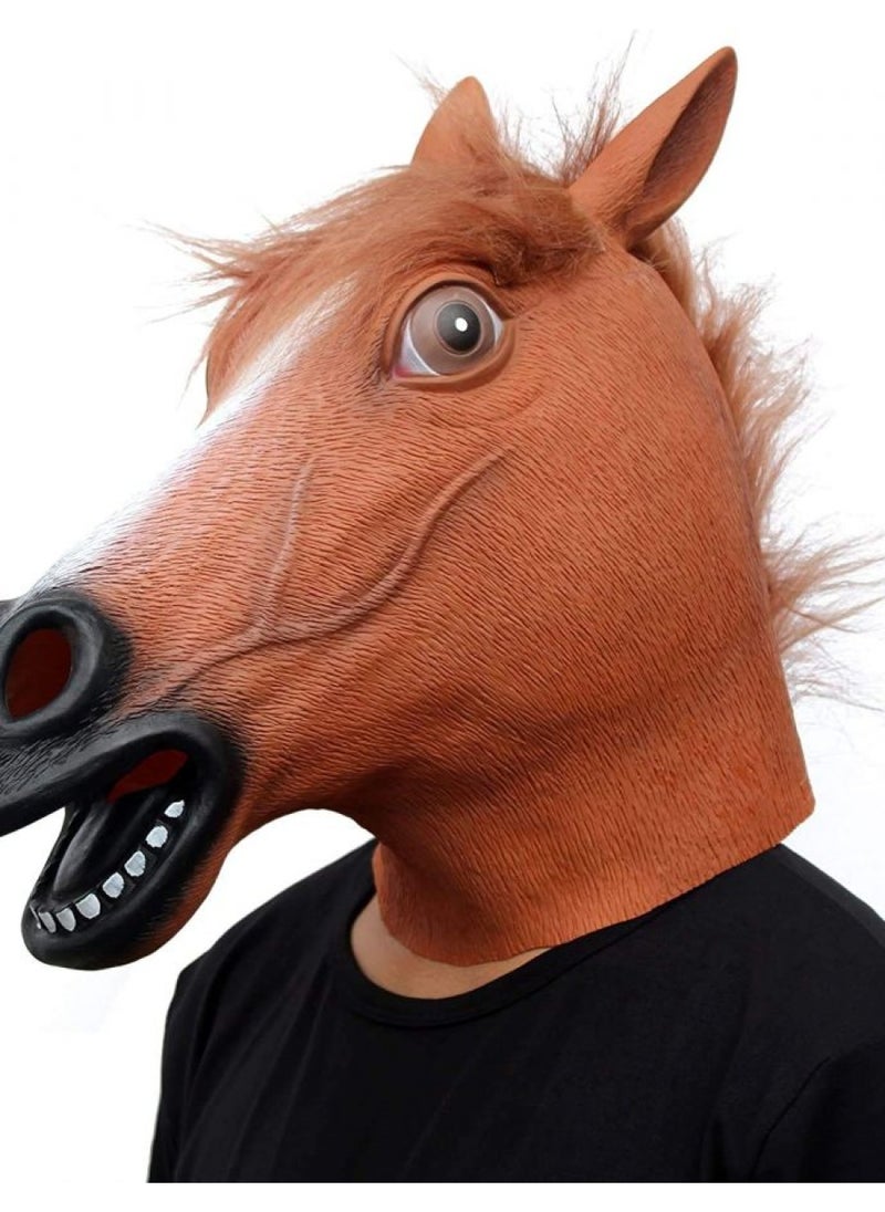 Horse Mask Party Dress Up Horse Head masks for adults Men Masquerade (brown)