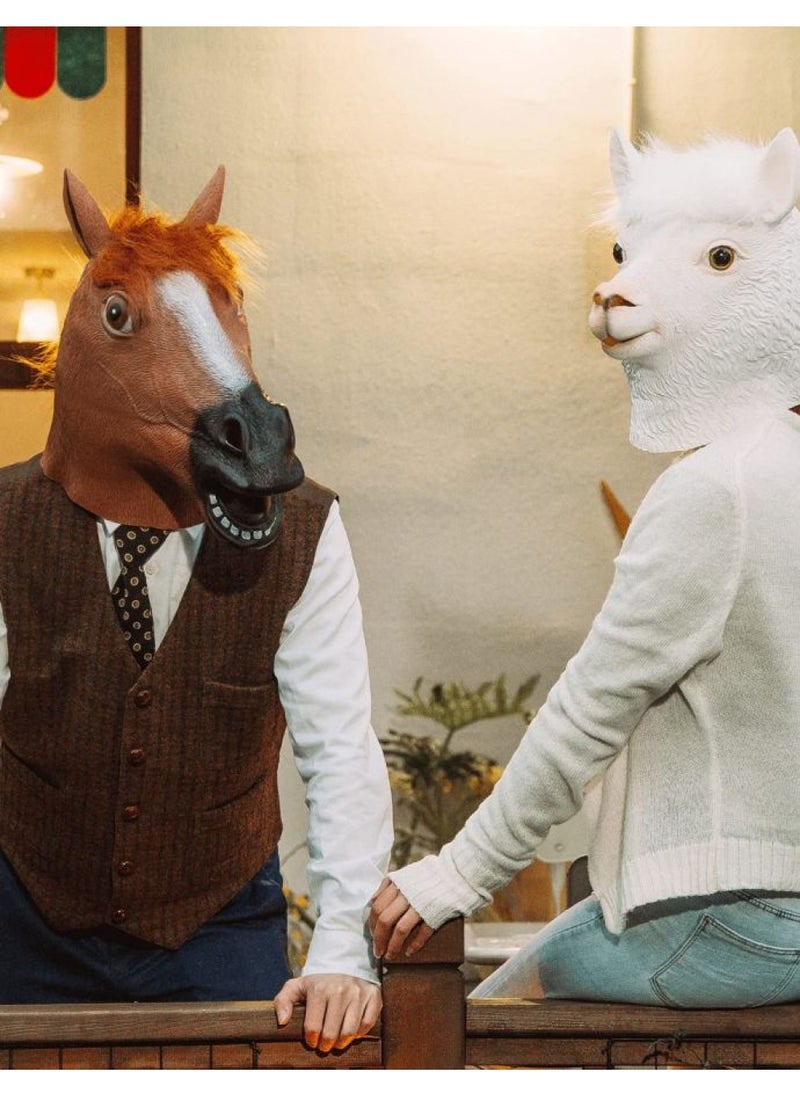 Horse Mask Party Dress Up Horse Head masks for adults Men Masquerade (brown)