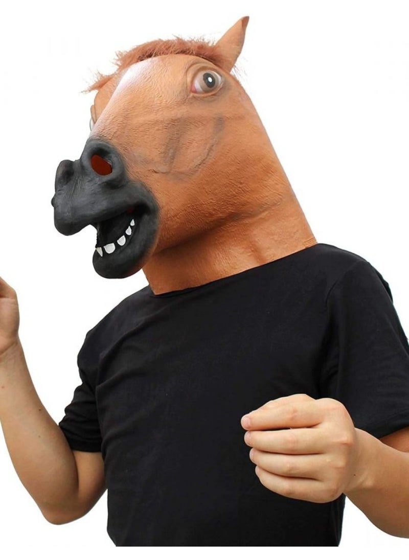 Horse Mask Party Dress Up Horse Head masks for adults Men Masquerade (brown)