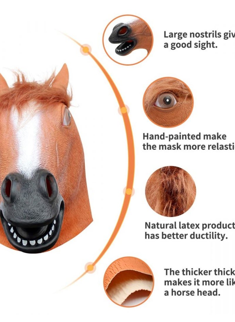 Horse Mask Party Dress Up Horse Head masks for adults Men Masquerade (brown)