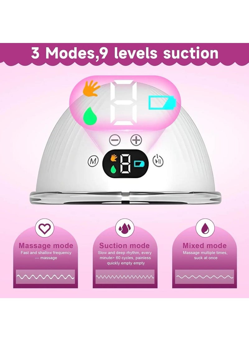 Wearable Hands-Free Breast Pump, Portable with Low Noise, 3 Modes, 9 Levels, Smart Display, and 24mm Shield (Includes 17/19/21mm Flanges