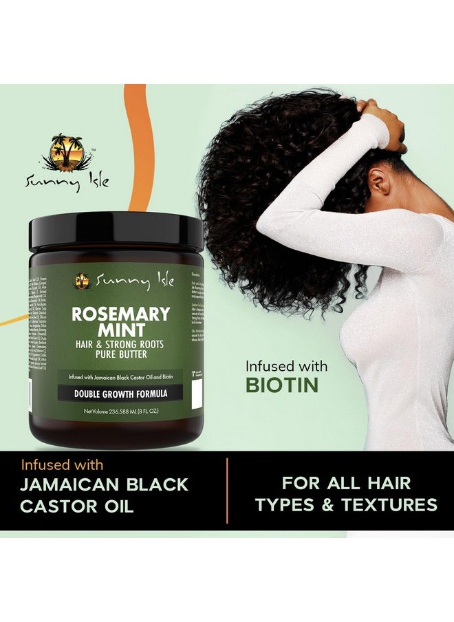 Rosemary Mint Hair And Strong Roots Butter 8Oz | Infused With Biotin & Jamaican Black Castor Oil | Strengthen And Nourish Hair | Dry Scalp, Split Ends…