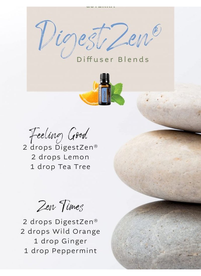 doTERRA DigestZen (15ml) - Essential Oil Digestive Blend with Peppermint, Ginger and Other Pure and Natural Oils - Safe and Effective Alternative to Help Reduce Gas, Indigestion and Upset Stomach