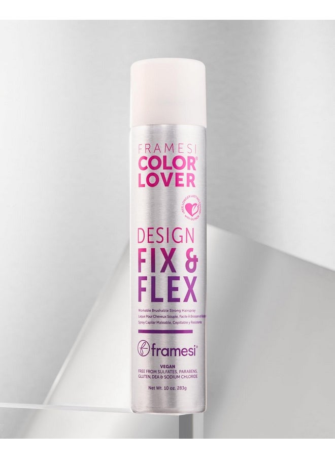 Color Lover Design Fix & Flex Strong Hold Hairspray, 10 Oz, Workable And Brushable Hair Spray