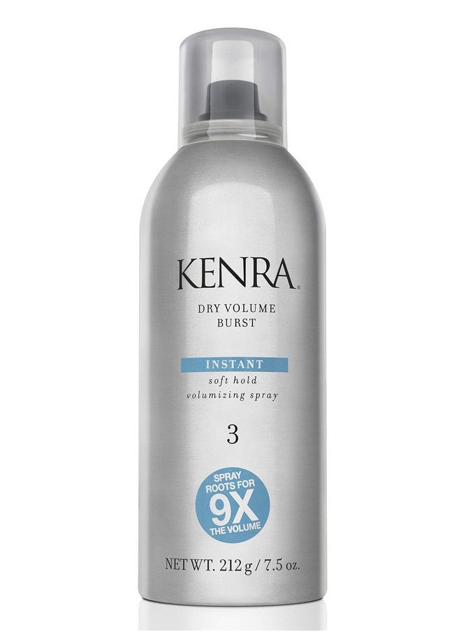 Kenra Dry Volume Burst 3 | Instant Volume Hairspray | Soft Hold Volumizing Spray | Dry Application | All Hair Types | 7.5 Oz