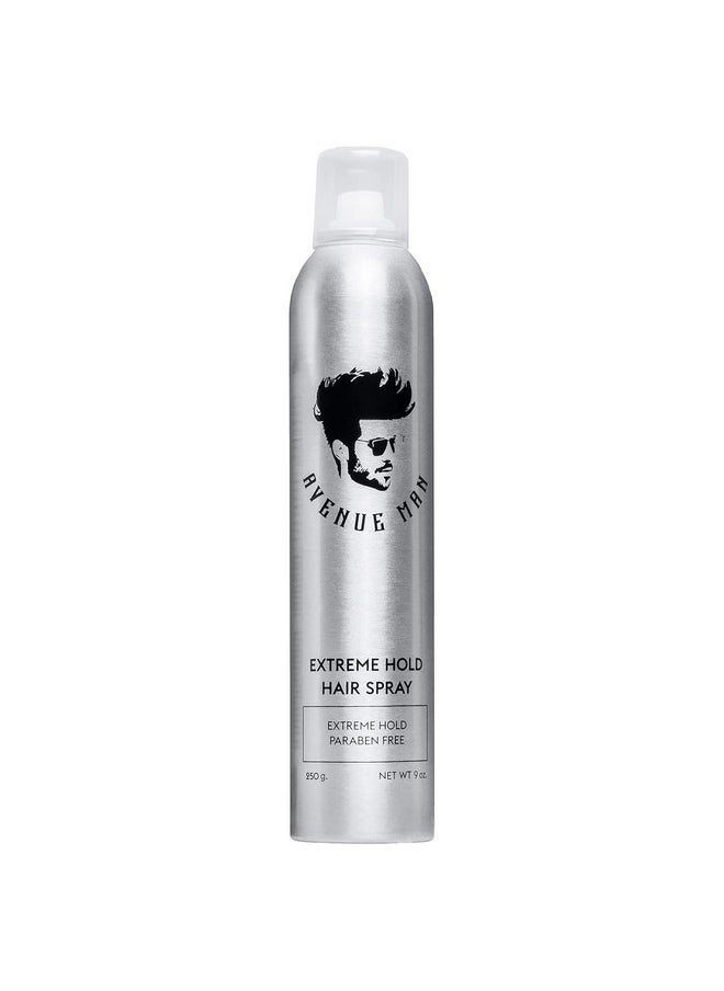 Extreme Hold Hairspray, 9.0 Oz - Paraben-Free Hair Spray For Men With Natural Extracts - Hair Products For Men - Extra Firm Hold Hair Spray, Made In Portugal