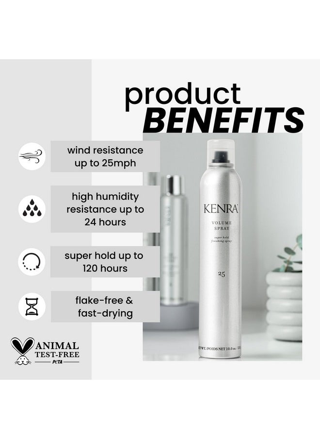 Volume Spray 25 80% | Super Hold Finishing & Styling Hairspray | Flake-Free & Fast-Drying | Wind & Humidity Resistance | All Hair Types | 10 Oz