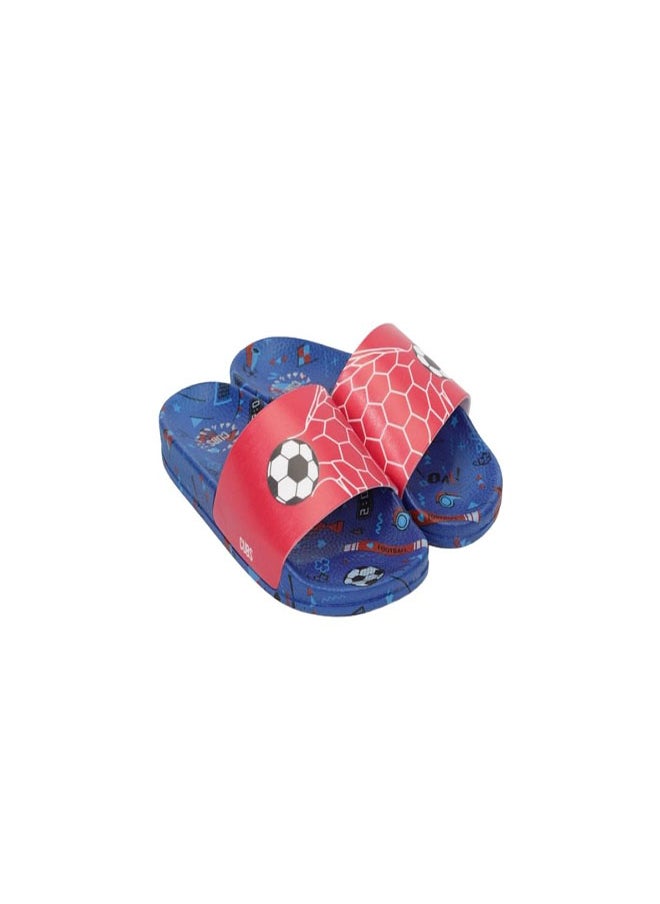 Football Print Everyday Wear eco-friendly PVC Slides for Kids, Lightweight, Easy to Wash and Anti-Slip Soles