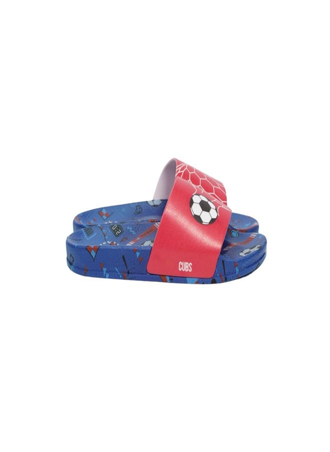 Football Print Everyday Wear eco-friendly PVC Slides for Kids, Lightweight, Easy to Wash and Anti-Slip Soles