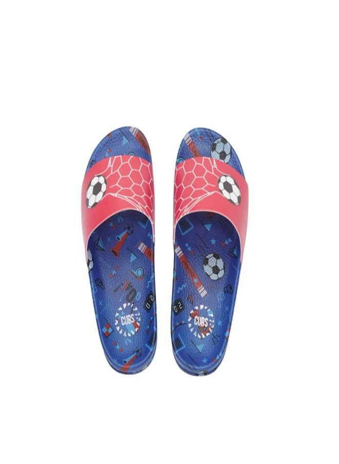 Football Print Everyday Wear eco-friendly PVC Slides for Kids, Lightweight, Easy to Wash and Anti-Slip Soles