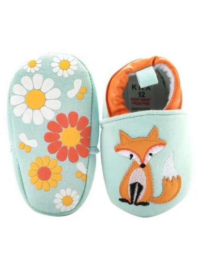 Pair Of Fox Printed Anti-Slip Baby Shoes