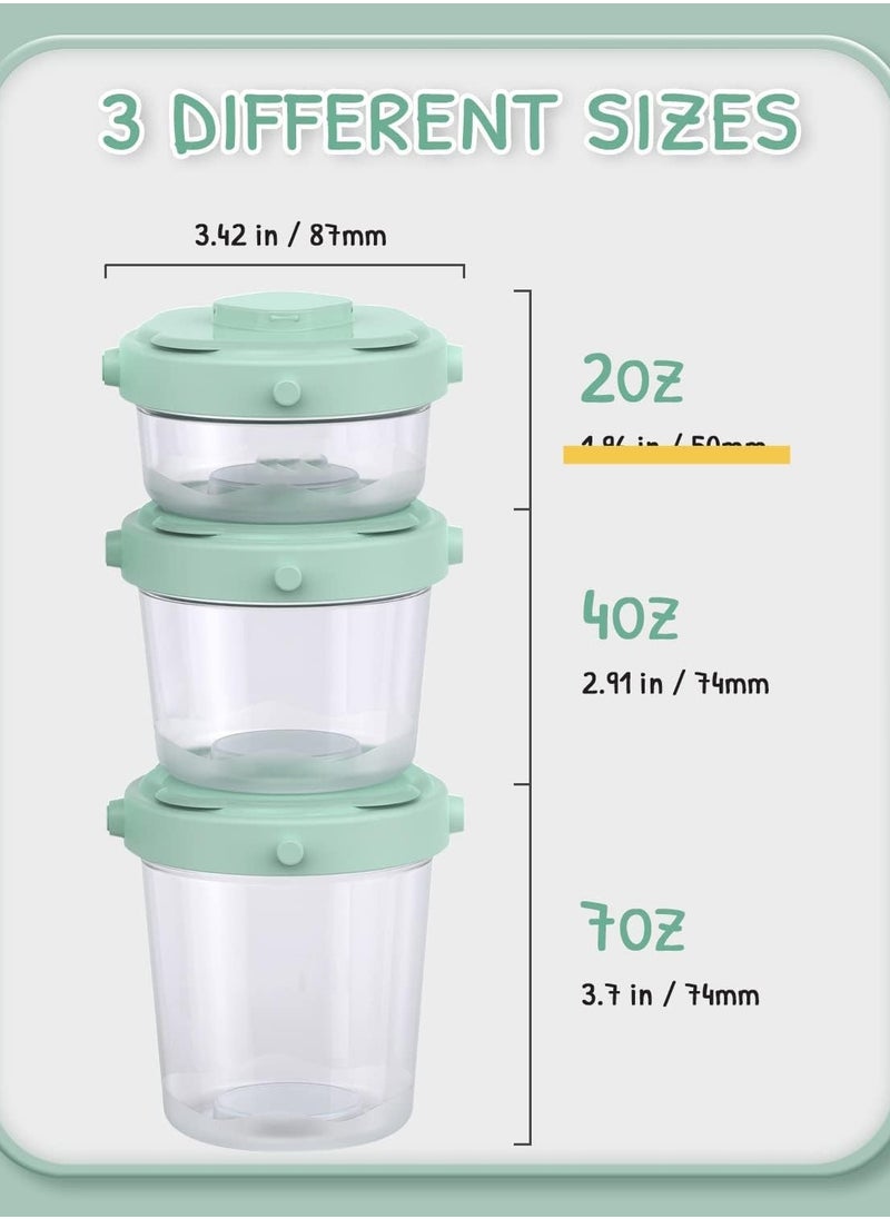 Baby Food Storage Jars, 6 Set(2/4/7oz), Baby Food Containers with Lids,