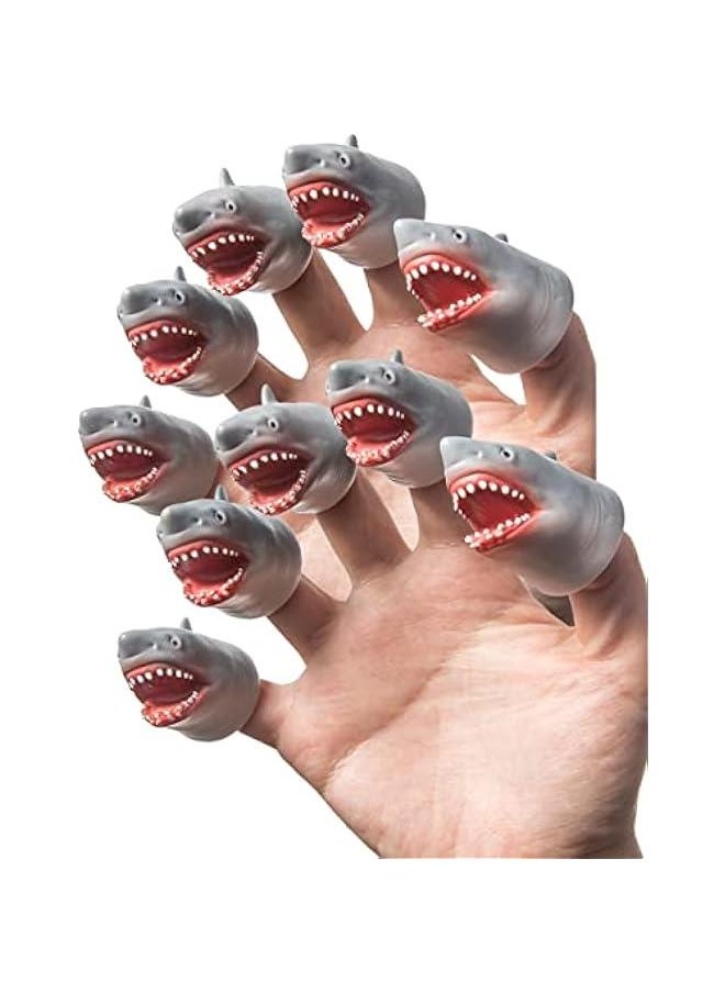 Shark Finger Puppet Set, Animals Puppet Show Theater Props, Novelty Toys Weird Stuff Gifts, 10Pcs