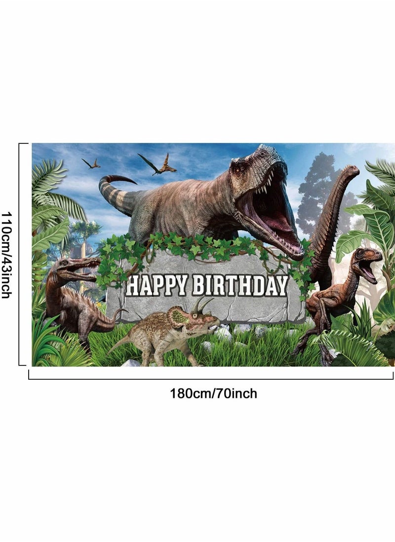 Dinosaurs Birthday Party Decorations Dinosaur World Birthday Party Backdrop for Boys Kids Birthday Party Backdrop for Indoor Outdoor Party Decorations Supplies（43.3X70.8inch）