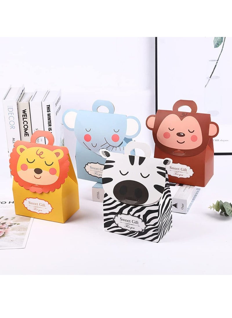 12 pcs Jungle Safari Animals Treat Bags Zoo Birthday Party Favor Decorations Supplies Goody Gift for Kids Baby Shower