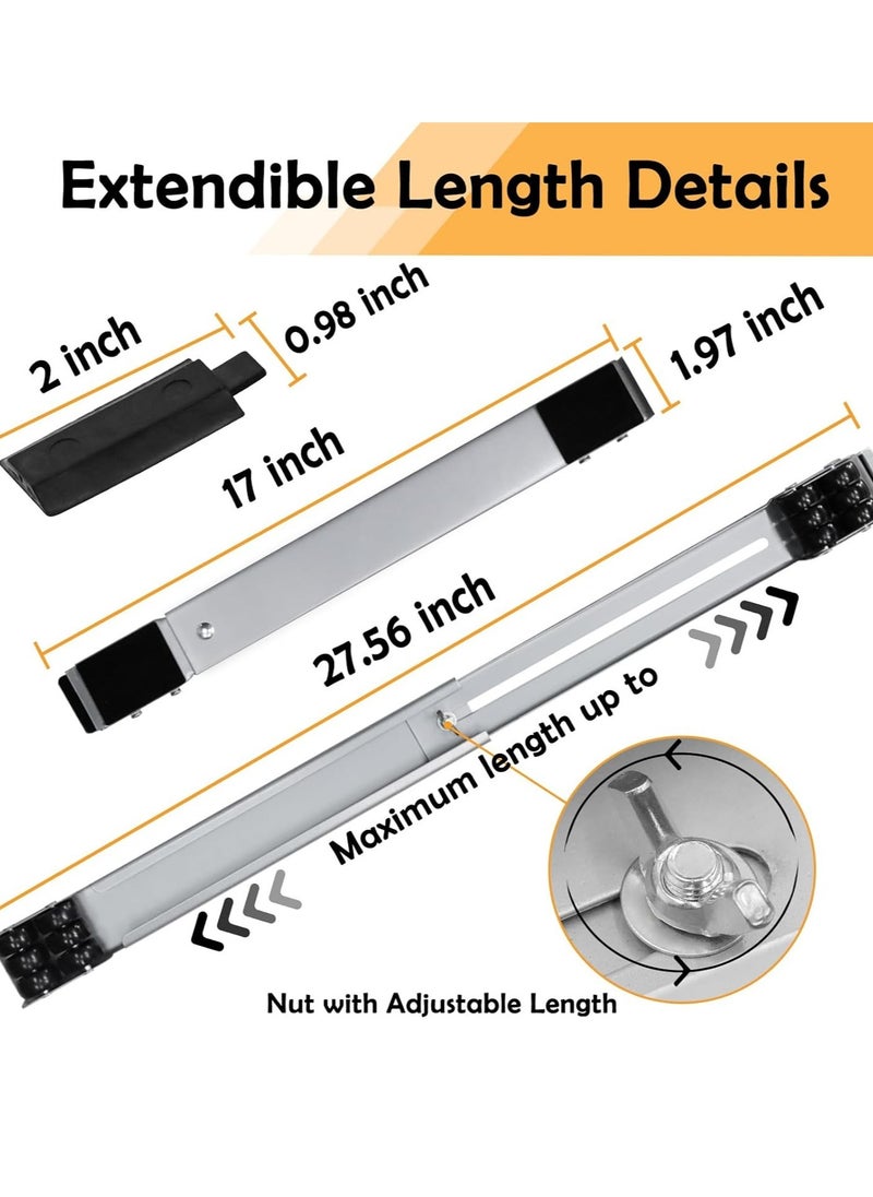 NEW Furniture Appliance Rollers with 24 Rollers u0026 Brake, Heavy Duty Mover Tool for Washing Machines, Dryers, Refrigerators – Supports Up to 660 lbs, Gray