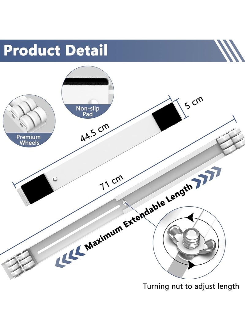 NEW Movable Adjustable Washing Machine Base with Brake – Heavy-Duty Base for Washer, Dryer, Refrigerator, Supports Up to 300kg, White