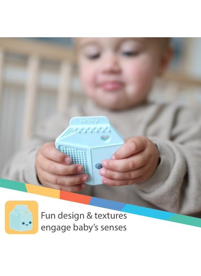 All Silicone Chocolate Chip Cookie & Milk Carton Teether - 2 Pack, 3+ Months