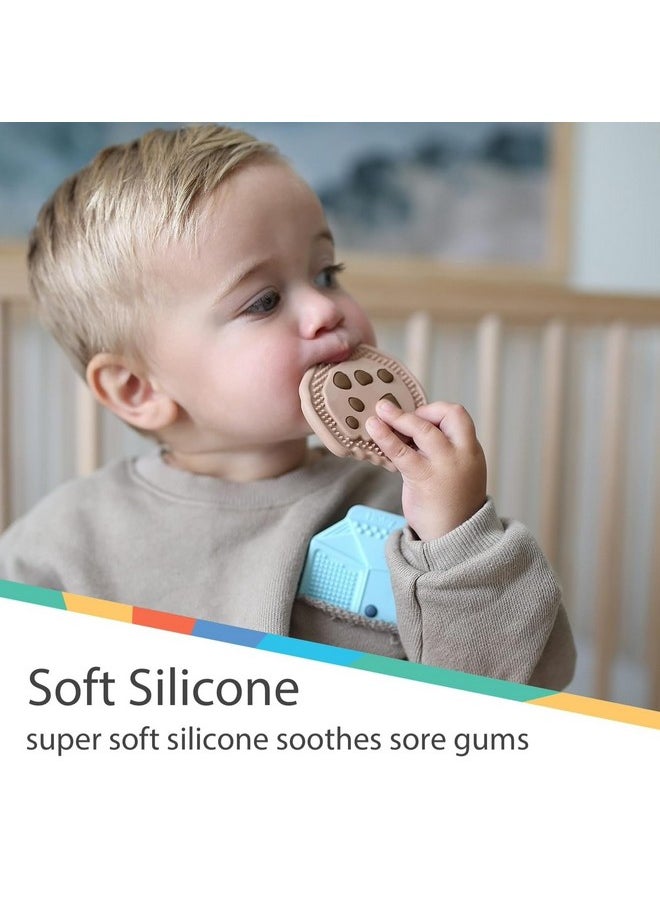 All Silicone Chocolate Chip Cookie & Milk Carton Teether - 2 Pack, 3+ Months