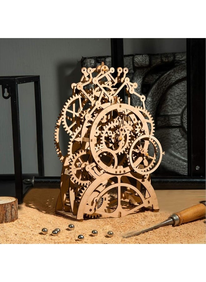 ROKR 3D Wooden Puzzles DIY Clock Kits for Adults to Build Wood Model Building Kit Unique Birthday Gift Pendulum Clock
