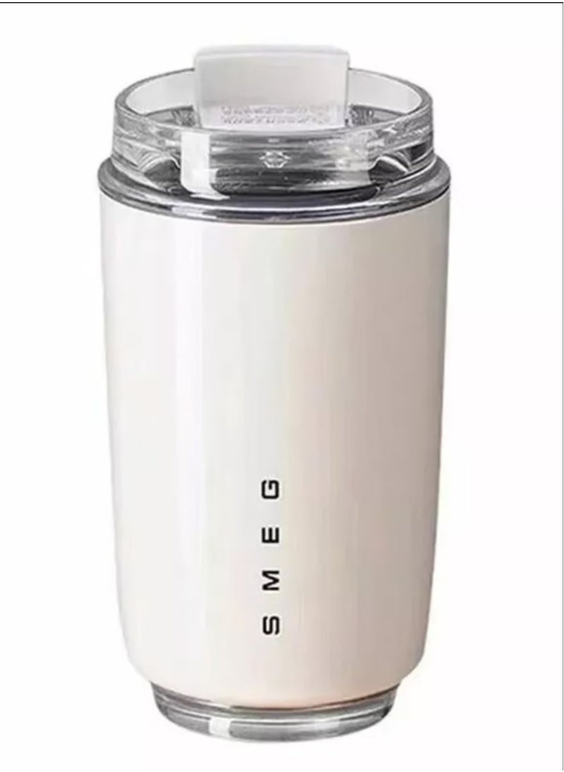 Travel Coffee Mug, Insulated Beverage Cup With Leakproof Lid, Long Lasting Coffee Tumbler With Lid And Straw, Travel Coffee Thermos 240ml,White