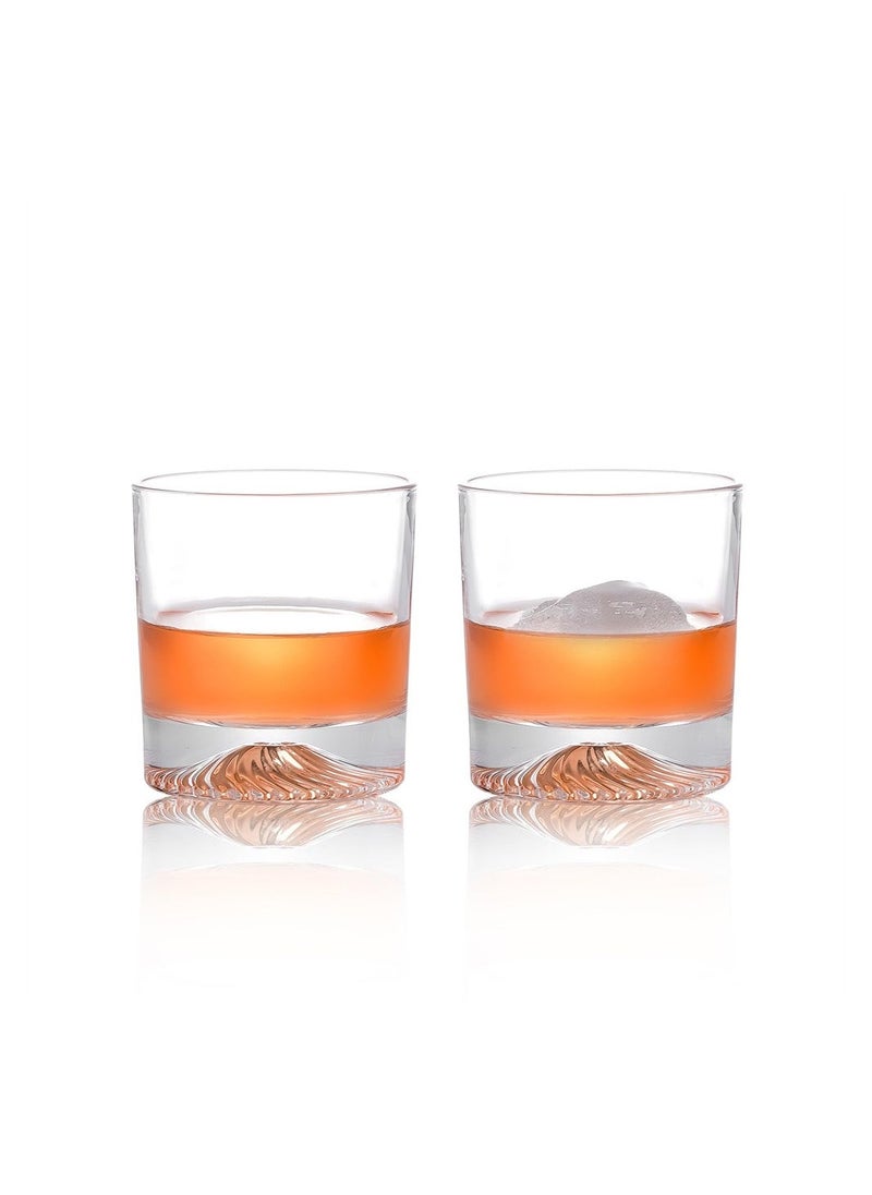 Crystal Whiskey Glasses Set of 2 Rock Style Old Fashioned Glasses Perfect for Scotch Cognac Bourbon Irish Whisky and Old Fashioned Cocktails