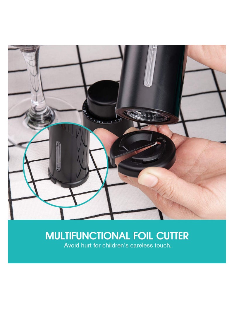 Electric Wine Bottle Opener Set - Includes Corkscrew, Foil Cutter, Wine Vacuum Stopper, and Aerator Pourer - Perfect Gift for Valentine's Day, Father's Day, Mother's Day, and Birthdays.