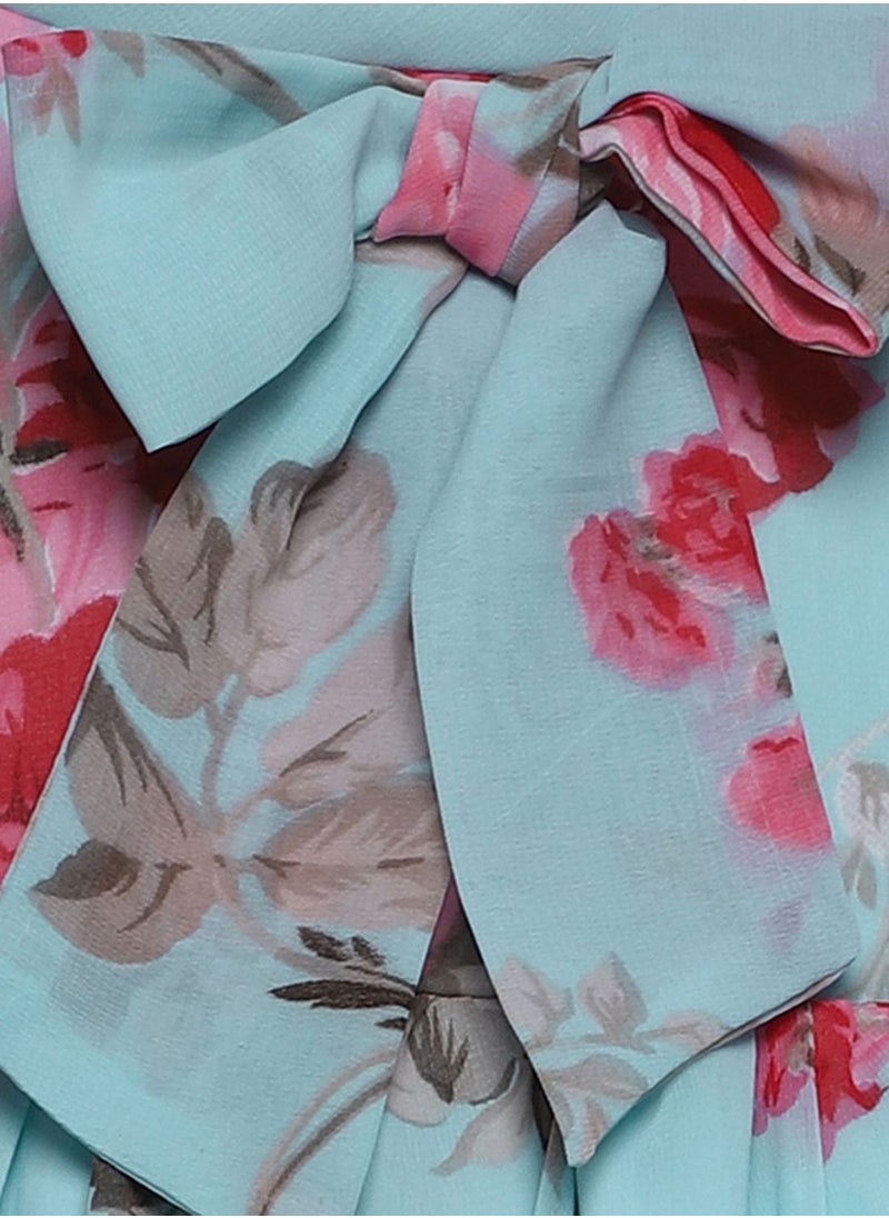 Kids Floral Print Midi Dress