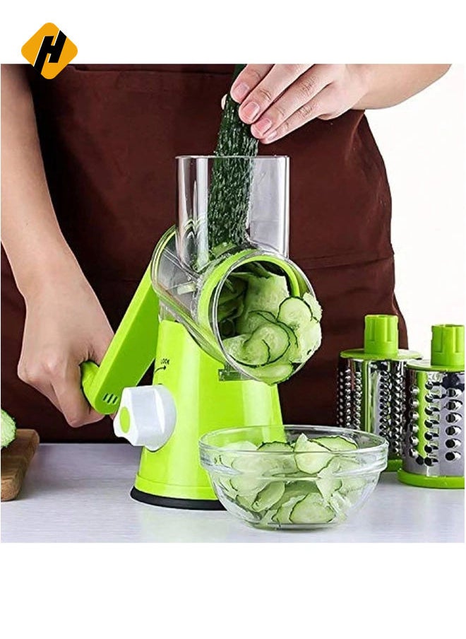 4 Pcs Vegetable Slicer 3 In 1 Handheld Spiral Rotary Drum Slicer For Vegetable Fruit Cheese Nut