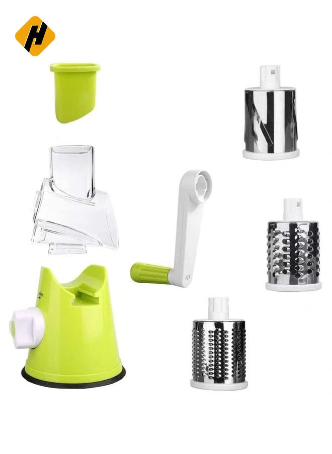 4 Pcs Vegetable Slicer 3 In 1 Handheld Spiral Rotary Drum Slicer For Vegetable Fruit Cheese Nut