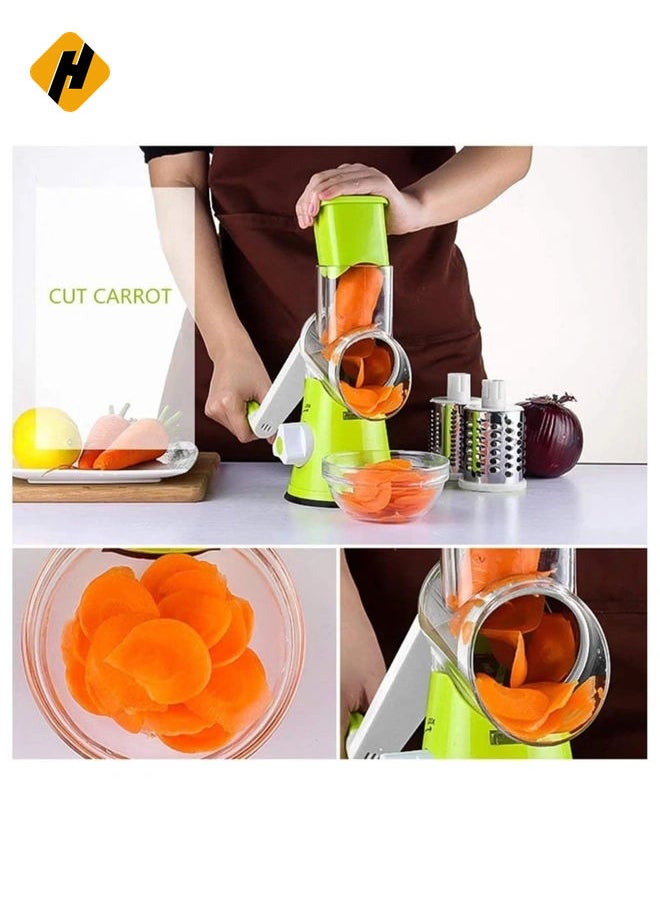 4 Pcs Vegetable Slicer 3 In 1 Handheld Spiral Rotary Drum Slicer For Vegetable Fruit Cheese Nut