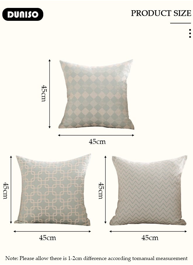 3 Packs Throw Pillow Covers, Couch Pillows Cushion Cove with Sturdy and Discrete Zipper Opening, Neutral Decorative Textured Cushion Case, Soft Two Sides Print Pillow Covers for Living Room Couch Bed Sofa