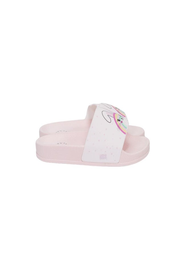 Bunny Print Everyday Wear eco-friendly PVC Slides for Girls, Lightweight, Easy to Wash and Anti-Slip Soles