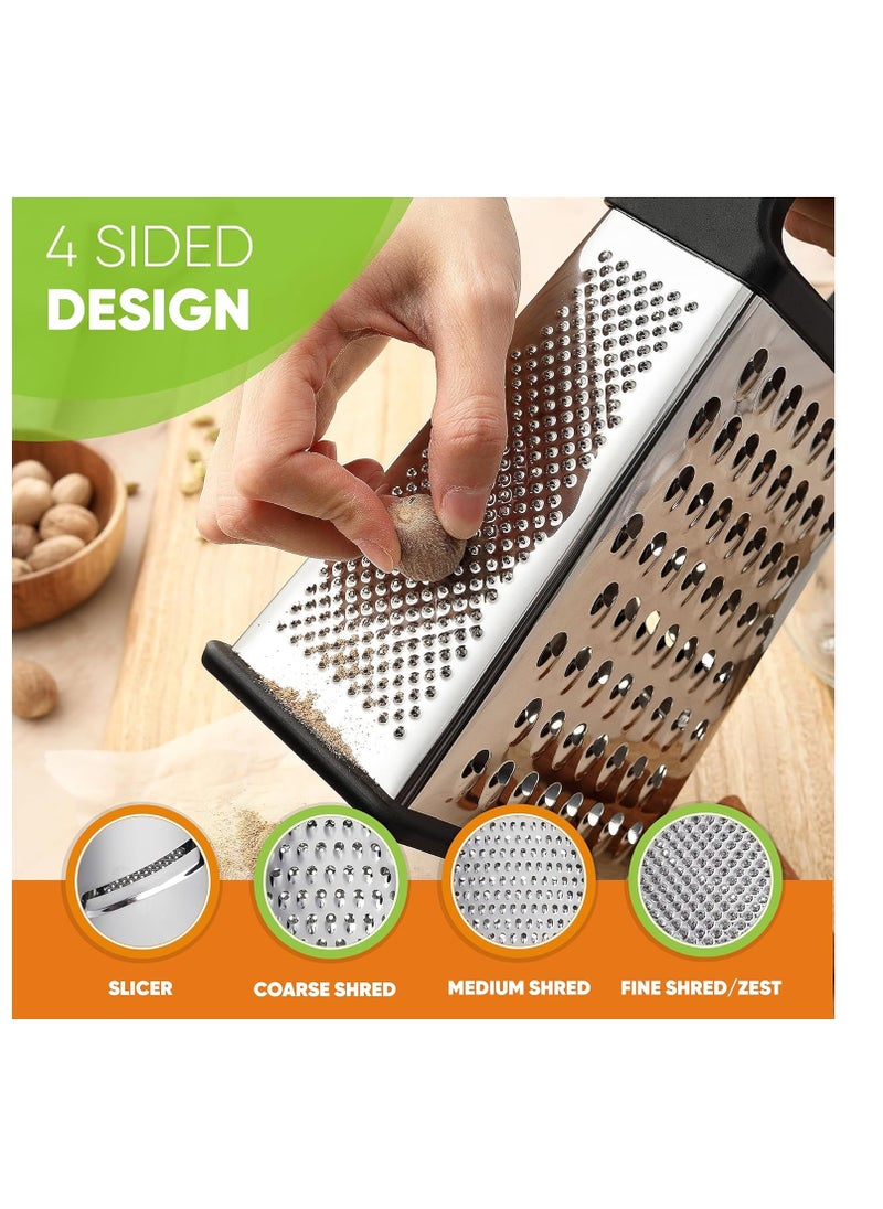 Spring Chef 4 Sides Stainless Steel Grater Box, X-Large